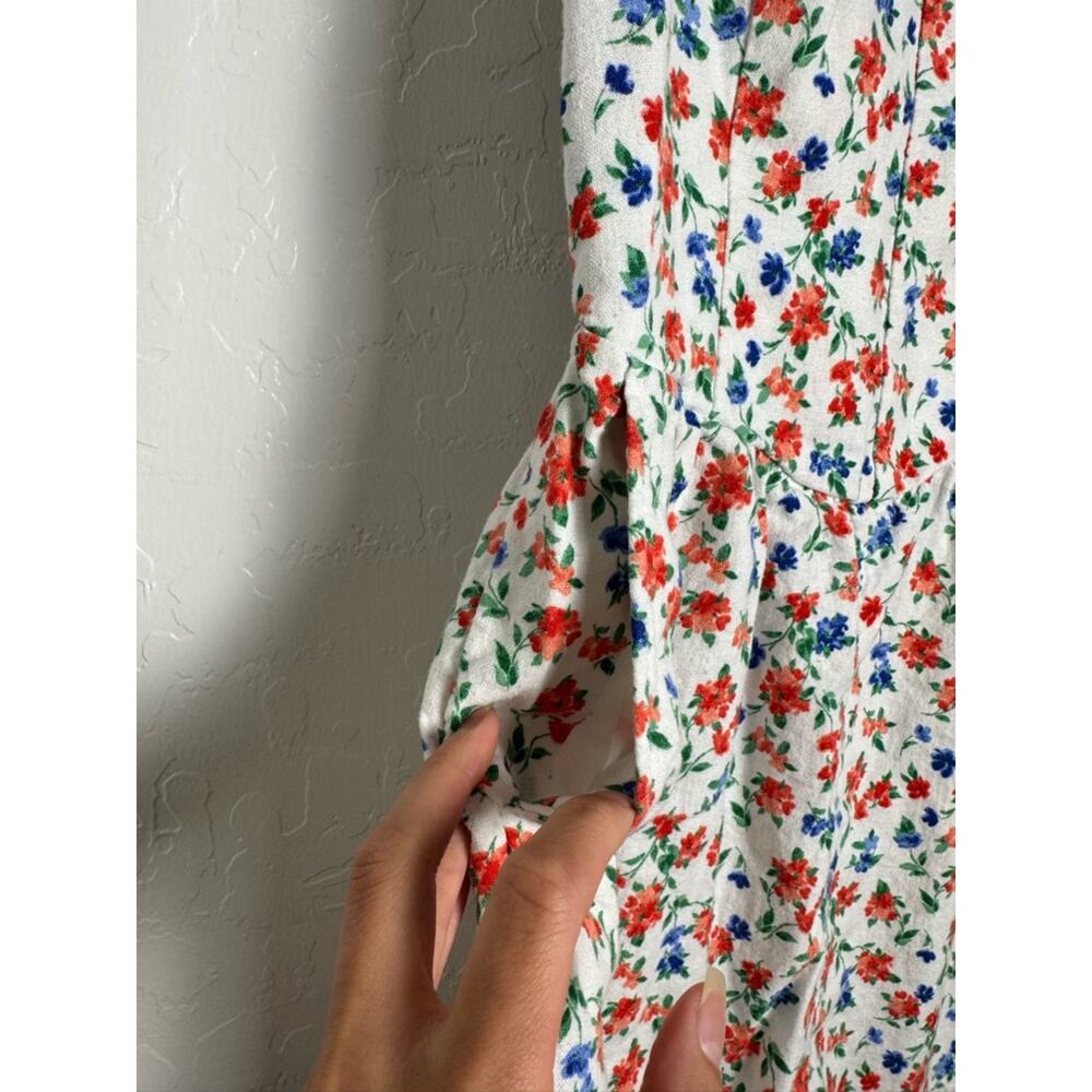 Old Navy Red, White, & Blue Cami Romper Sweetheart Neckline Floral Print XS - Picture 7 of 11